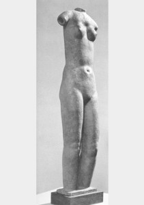 Pureté 1945, terracotta/brons. 78 x 18 x 13 cm versch. verblijfpl.